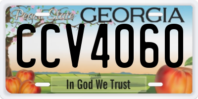 GA license plate CCV4060