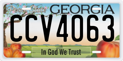 GA license plate CCV4063