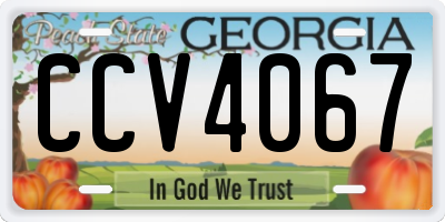 GA license plate CCV4067