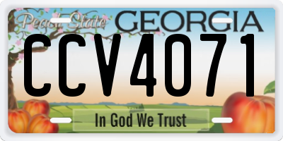 GA license plate CCV4071