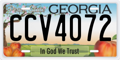 GA license plate CCV4072