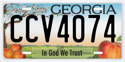 GA license plate CCV4074