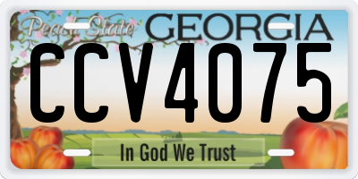 GA license plate CCV4075