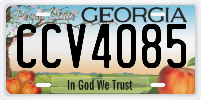 GA license plate CCV4085
