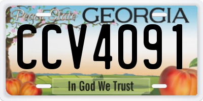 GA license plate CCV4091