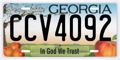 GA license plate CCV4092