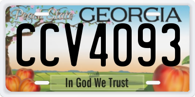 GA license plate CCV4093
