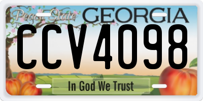 GA license plate CCV4098