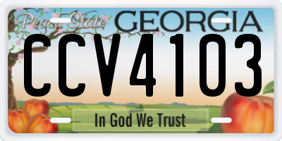 GA license plate CCV4103
