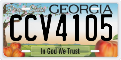 GA license plate CCV4105