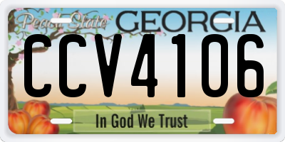 GA license plate CCV4106