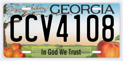 GA license plate CCV4108