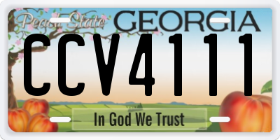 GA license plate CCV4111