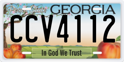 GA license plate CCV4112