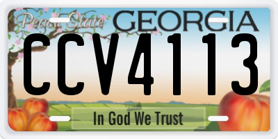 GA license plate CCV4113