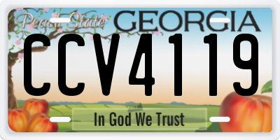GA license plate CCV4119