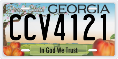 GA license plate CCV4121