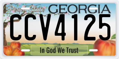 GA license plate CCV4125