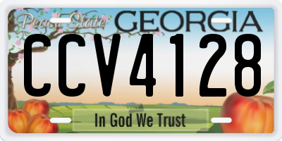 GA license plate CCV4128
