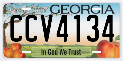 GA license plate CCV4134