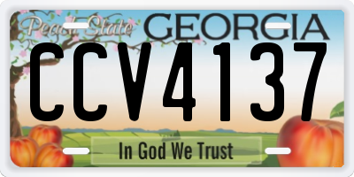 GA license plate CCV4137
