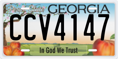 GA license plate CCV4147