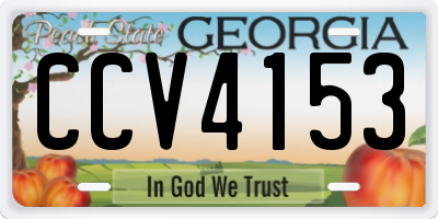 GA license plate CCV4153