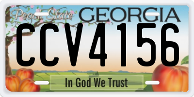 GA license plate CCV4156