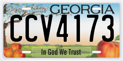GA license plate CCV4173