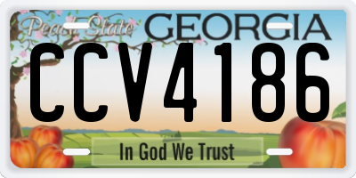 GA license plate CCV4186