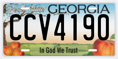 GA license plate CCV4190