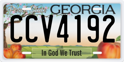 GA license plate CCV4192
