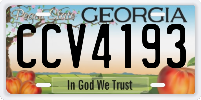 GA license plate CCV4193