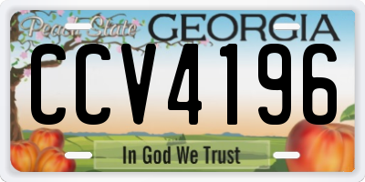 GA license plate CCV4196