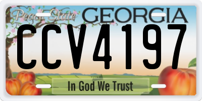 GA license plate CCV4197