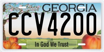 GA license plate CCV4200