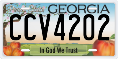 GA license plate CCV4202