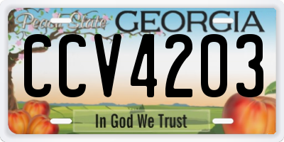 GA license plate CCV4203