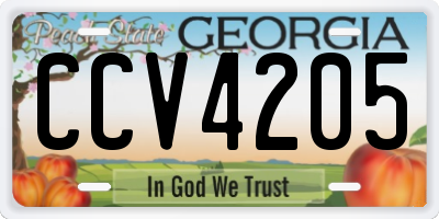 GA license plate CCV4205