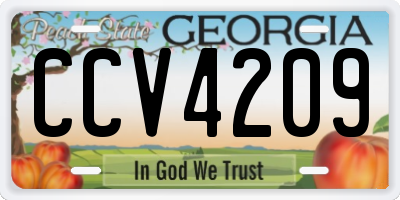 GA license plate CCV4209