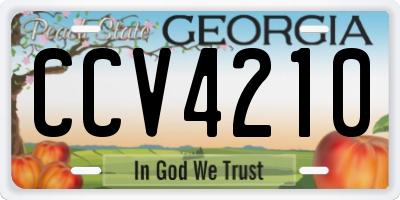 GA license plate CCV4210