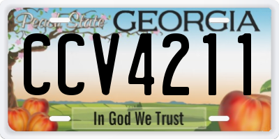 GA license plate CCV4211