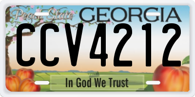 GA license plate CCV4212
