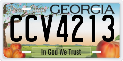 GA license plate CCV4213