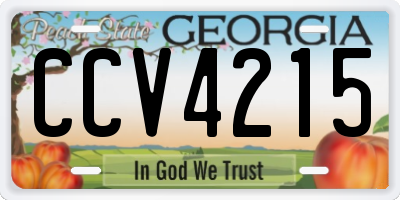GA license plate CCV4215