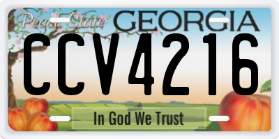 GA license plate CCV4216