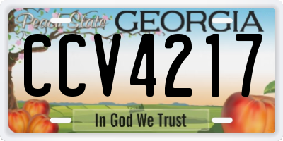 GA license plate CCV4217
