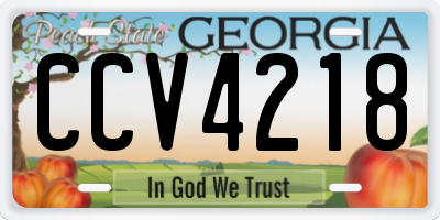 GA license plate CCV4218