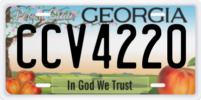 GA license plate CCV4220