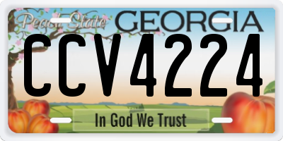 GA license plate CCV4224